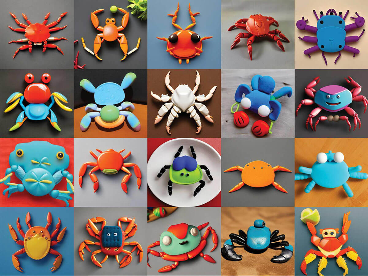 AI-generated images of grabs from a HBR study.